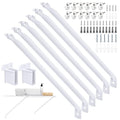 6 Pack 12 Inch Wire Shelf Brackets Set, Closet Maid Support Brackets with Anchors and Screws, Wire Closet Shelving Accessories with 12 PCS Wire Shelf Clips for Wardrobe and Wall Bracket