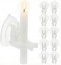 PRETYZOOM 12Pcs Window Candle Holders - Secure Suction Cups for Flameless Electric Candles | Transparent PVC Clamps for Holiday Decor