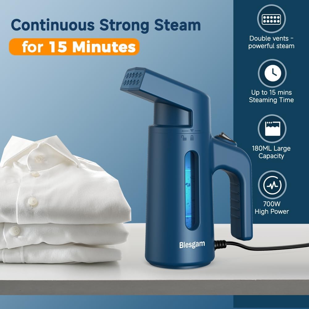 Skiennix Clothes Steamer - 700W Fast Heating with 180ML Water Tank | Ideal for Home & Office