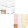 KeaBabies Organic Crib Sheets & Baby Swaddle Sleep Sacks - 2-Pack Fitted Sheets & 3-Pack Zipper Swaddles