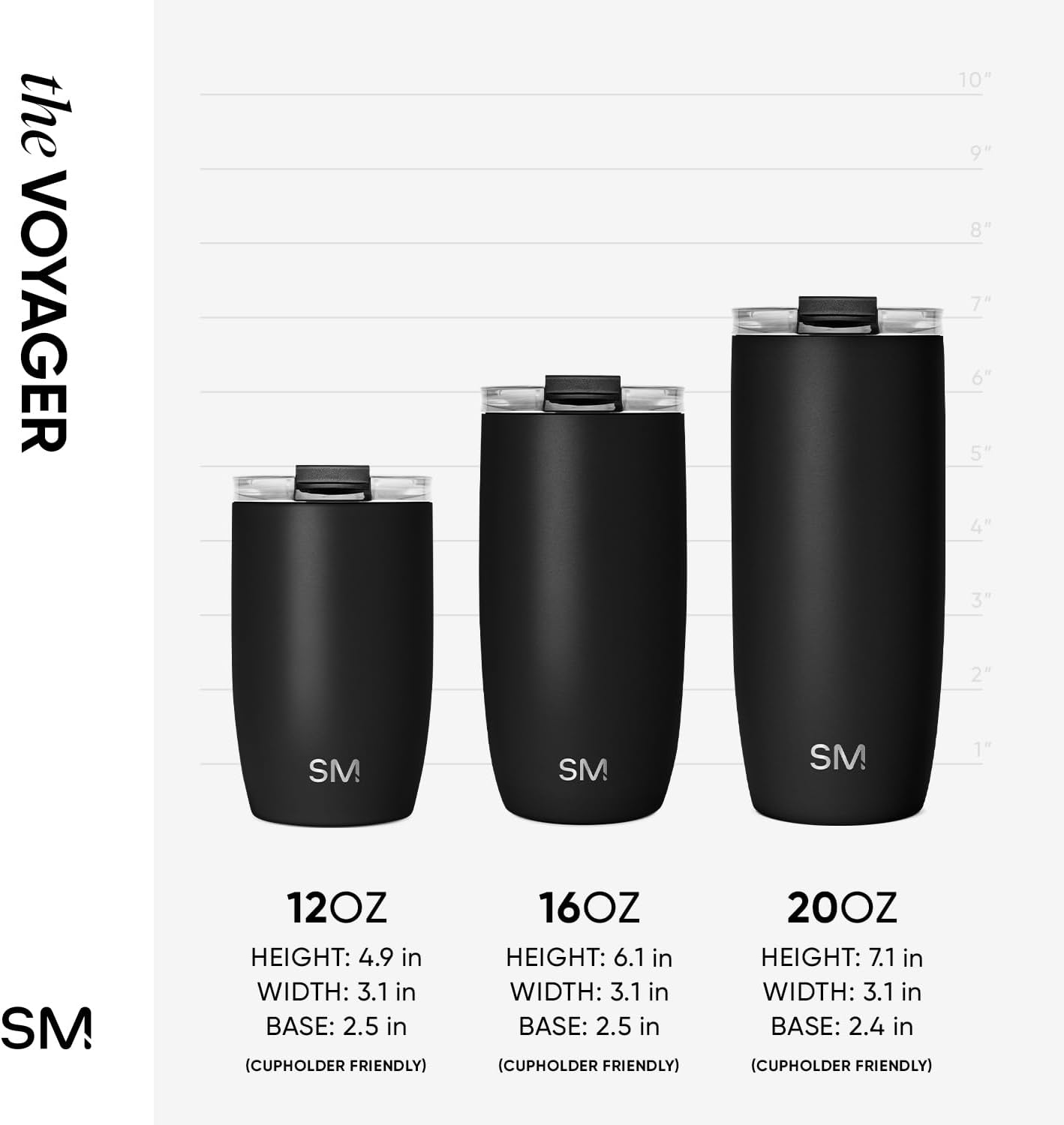 Simple Modern Voyager Tumbler - Insulated Stainless Steel Travel Coffee Mug | 12oz Almond Birch