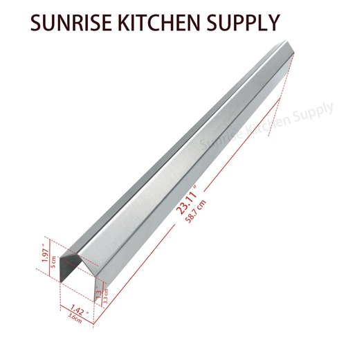 (Pack of 2) Sunrise Kitchen Supply Heavy Duty 20 GaugeStainless Steel Deep Fryer Joining Strip/Connector (23"L x 1 1/2"W)