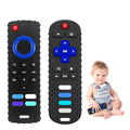 ROBBEAR Baby Teething Toys - Food Grade Silicone Teethers in Fire TV Remote Shape | BPA Free, Black
