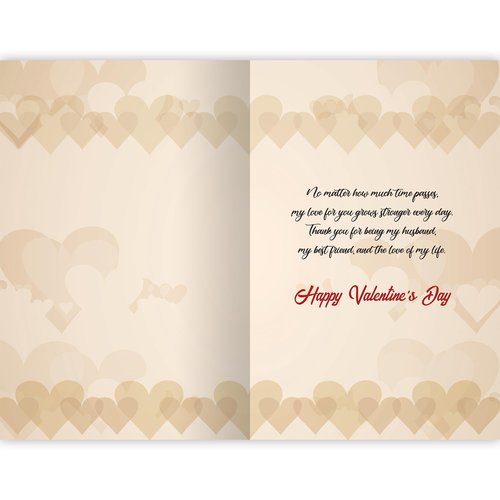 FSSDAS Sweet Valentines Day Card Gift for Husband, Romantic Valentine’s Day Cards Gifts from Wife.
