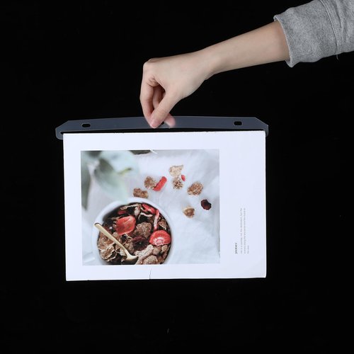 Bruislard 24Pcs 3 Hole Magazine Binder Inserts Holder, 3 Ring Binder Strips Punched Magazine Organizer Sheet Music Folder for Paper File Book(Translucent White)