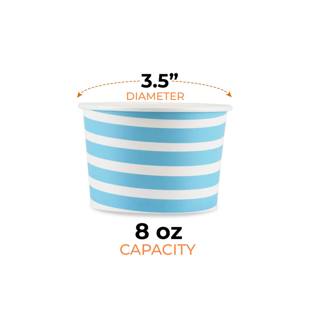 TYPTOP EXTRA DURABLE Ice Cream Cups - 100 Pack Ice Cream Sundae Cups, Frozen Yogurt Dessert Cups (Blue)