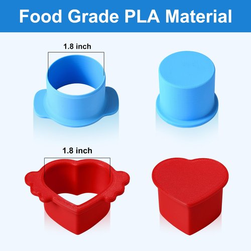 MITCHENIFY Circle and Heart Cake Pop Cutter and Pusher, 3D Printed Cake Pop Molds Shapes Press Set, Baking Tools for Home Baking, Birthday Parties, Wedding Desserts