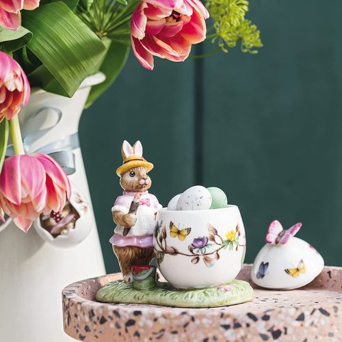 Villeroy & Boch Bunny Tales Egg Tin Anna Paints Figure for Easter Board in Hard Porcelain 11 x 6.5 x 10 cm, 11x6,5x10, Colourful
