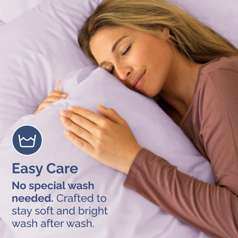 Skiennix Queen Pillow Cases Set of 4 | Ultra Soft Hotel Quality, Wrinkle-Free & Fade Resistant - Light Lavender