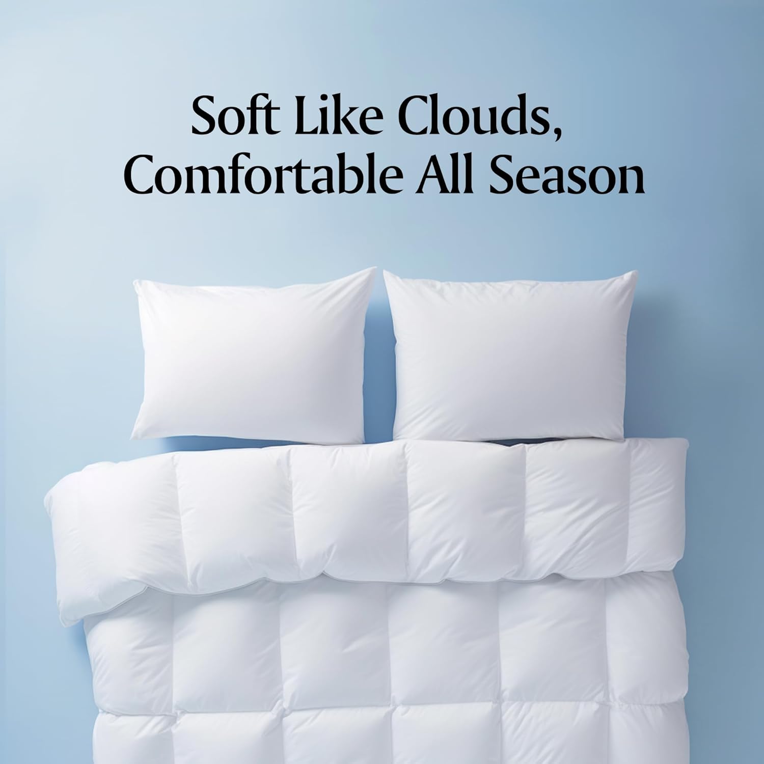Royal Luxe Goose Feather Down Comforter - Ultra Soft Queen Size Duvet Insert | 100% Cotton, All-Season Bedding, 88”x88”
