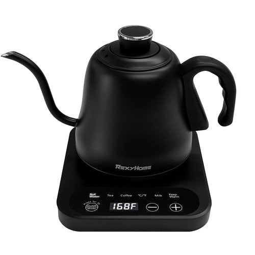 Gooseneck Electric Kettle Temperature Control: ±1℉ Precise Target & Keep Warm, Quick Heating 316L Stainless Steel Electric Kettles for Boiling Water, Pour Over Coffee, Brew Tea & Milk, 1000W/0.8L