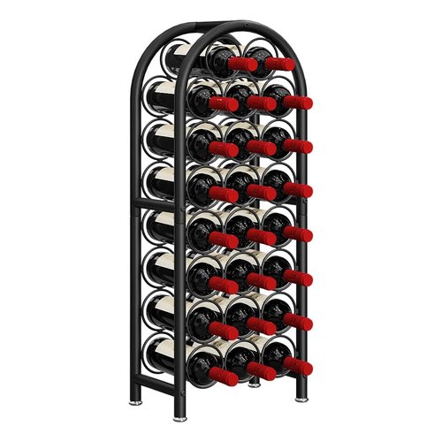Dazioter Wine Rack Freestanding Floor Metal Holders Stands Organizer Storage 23 Bottles Black