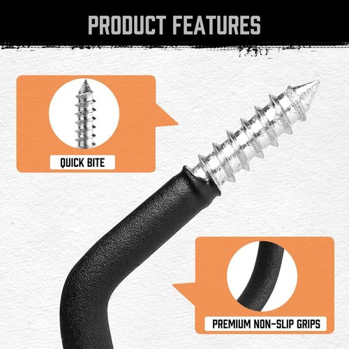 HORUSDY Heavy Duty Bike Hooks - 6 Pack, 7.5 Inches, 100LBS Capacity for Garage Wall & Ceiling Storage