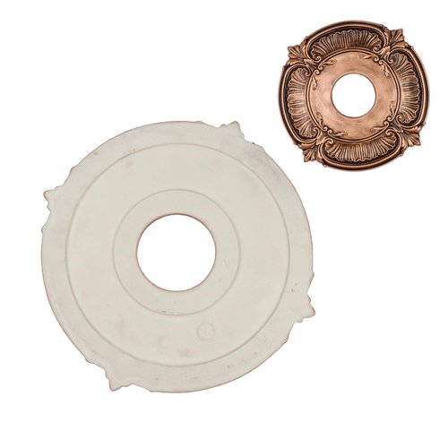 Woogim 2PCS 11.81" Round Ceiling Light Medallion PU Red Copper Decorative Ceiling Fan Medallion Ceiling Light Ceiling Cover Decorative Plate for Fans Chandeliers