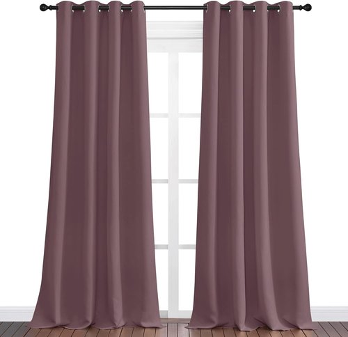 NICETOWN Blackout Curtains - 90" Long, 55" Wide | Sound Reducing & Heat Blocking for Modern Rooms