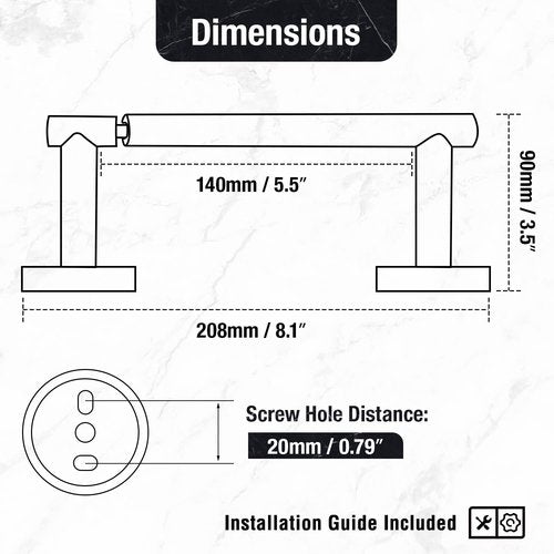 HITSLAM Toilet Paper Holder - Matte Black Double Post Pivoting Design | Durable SS304 Stainless Steel