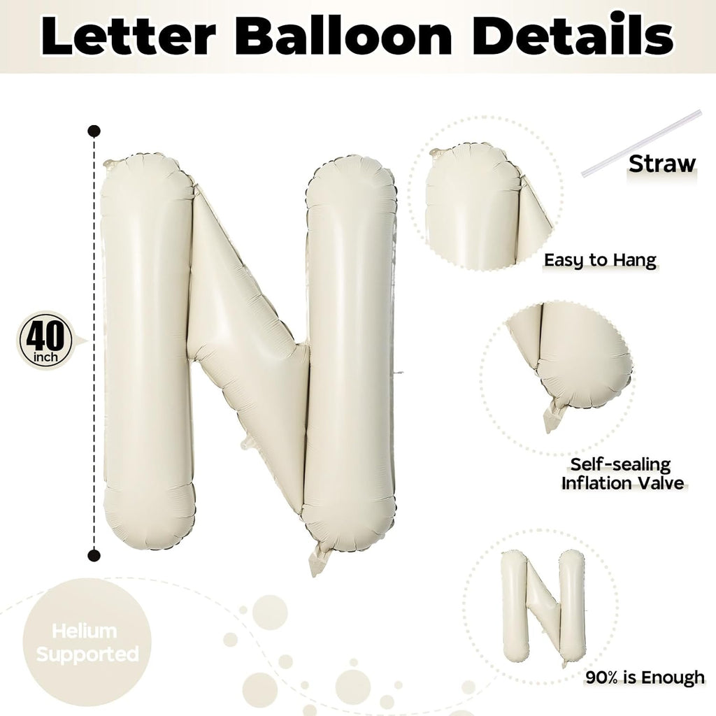 Regine Switzerland 40-Inch Beige Number 1 Balloon - Elegant First Birthday Decoration for Boys & Girls