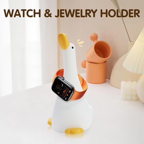 Duck Night Light Silicone Cute Dorm Bedroom Home Decor Night Light for Breastfeeding Squishy Duck Nightlight Cordless Rechargeable Dimmable Touch Fun Bedside Desk Lamp for Christmas Gifts (Twin Ducks)