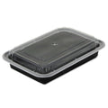 Pactiv NC868B Versatainers, 28 oz, 1.57" Length, 0.77" Width, 1.77" Height, Black/Clear (Pack of 150)