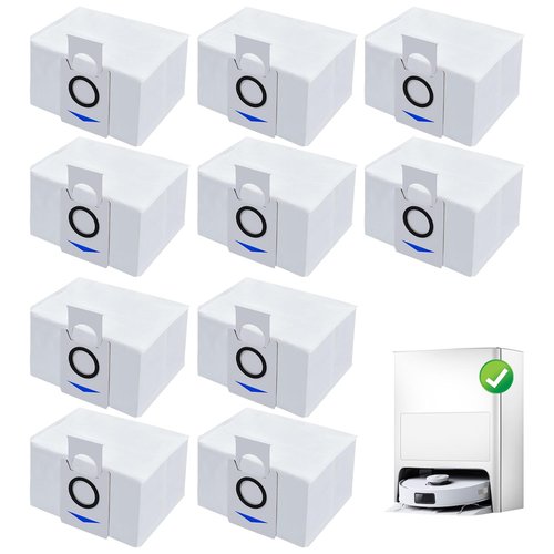 10 PSC Vacuum Bags Compatible with Ecovacs Deebot X1 Omni Turbo T10 T20 Omni T20/T20 Max/T20 Pro/X&T Series Robot Vacuum Cleaner,Dust Bags for Deebot T20 Omni