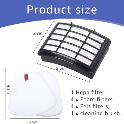 1 HEPA + 4 Foam &Felt Filters For Shark Vacuum Navigator Lift Away Filter Replacement NV350, NV351, NV352, NV355, NV356E, NV360, NV370, UV440, UV540, CU500 Replacement Parts XFF350 and XHF350