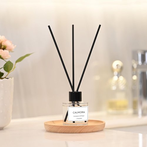 CALMORA Essential Oil Reed Diffuser Set - 3-Pack 50ml Flameless Room Air Freshener | Perfect for Bedroom & Bathroom