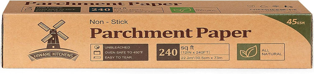Unbleached Parchment Paper - Non-Stick Baking Roll, 12 in x 240 ft | Perfect for Cooking, Grilling & Air Frying