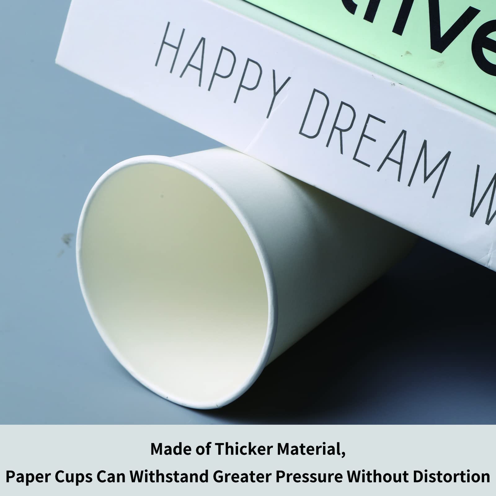 Bsvce 8 oz Paper Cups, 300 Pack - Durable, Leak-Proof, Safe for Hot or Cold Beverages, Paper Coffee Cups, White