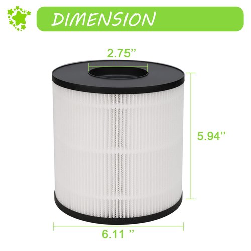 2 Pack 3389 Filter Replacement Compatible with BISSELL for MYair + and for MYair HUB 2905A & 3179A, Part Number 3389 (3-in-1 Replacement Filters), NOT for 2780A, 2780, 27809, 3139A (Black)