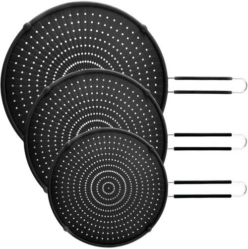 Apidgrowth Silicone Splatter Screen for Frying Pan,Grease Splatter Guard,Heat-Resistant Splatter Guards for Cooking,Dishwasher Safe (9.8", 11.4", 13")