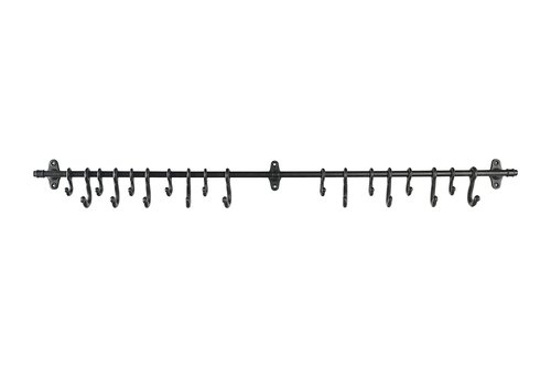 Decorative Forged Metal Wall Rod with 18 Hooks (DF2856)