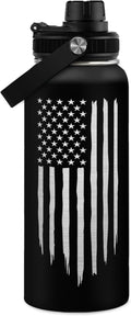 SA Water Bottles American Flag 32oz Stainless Steel Insulated Water Bottle - Perfect for Gym & Outdoor Activities