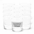 Restaurantware Sumi 12.5 Ounce Double Old Fashioned Glasses Set of 12 Lead-Free Scotch Glasses - Tempered Dishwasher-Safe Glassware Clear Glass Whiskey Glasses Serve Cocktails and Liquors