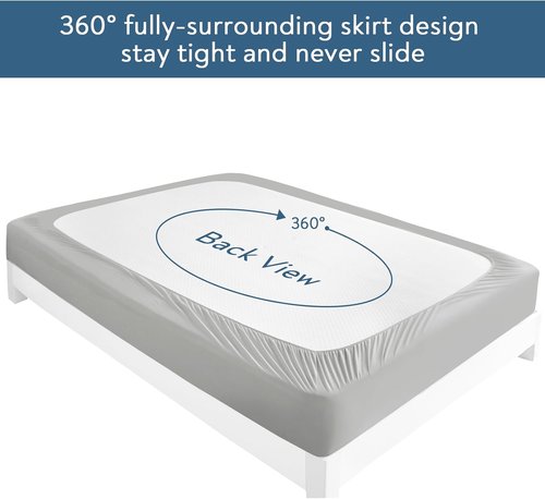 Magik & Kover Twin Mattress Protector - Waterproof & Machine Washable 2 Pack | Deep Pocket Grey Cover
