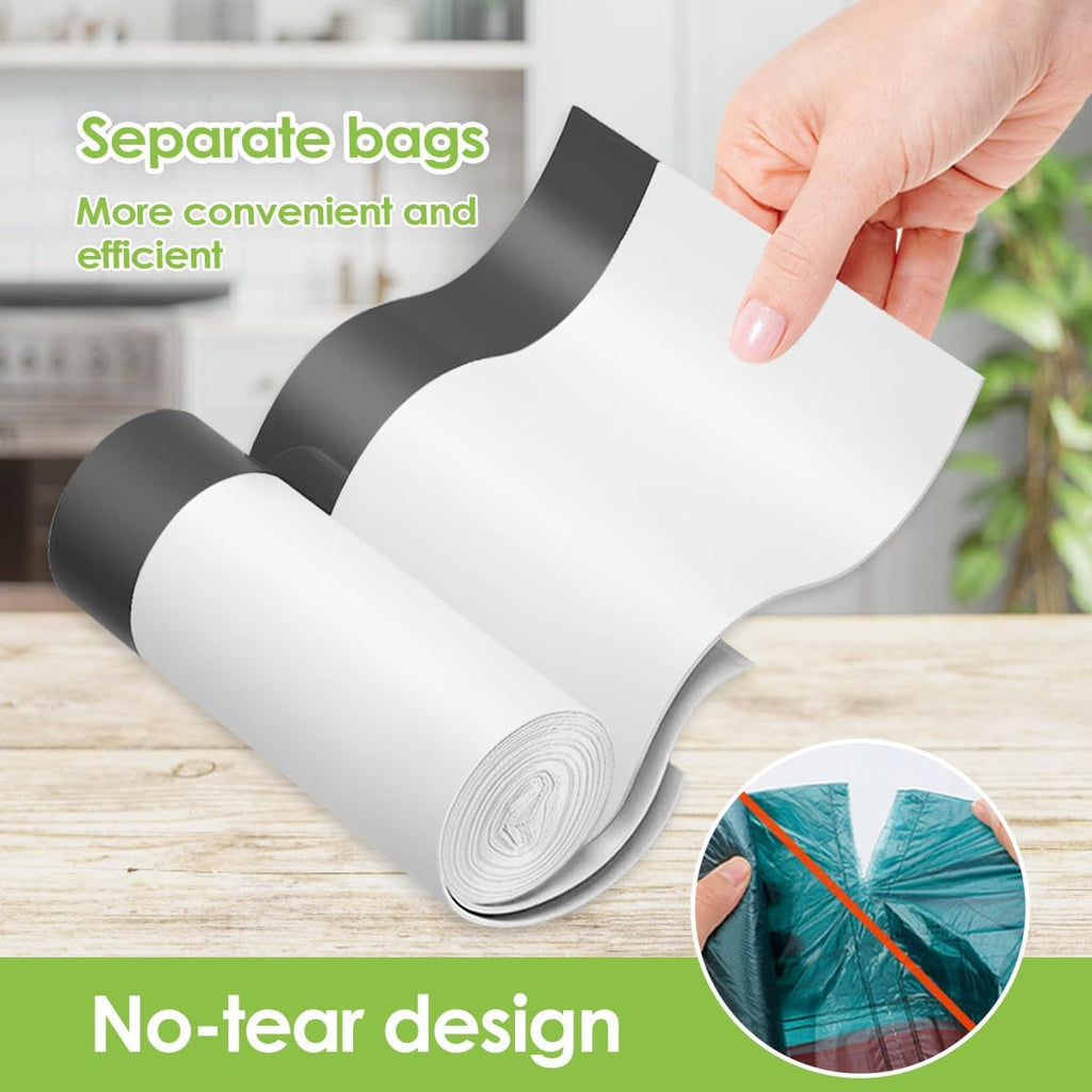 Teivio Strong Drawstring Trash Bags - 1.6 Gallon, 120 Counts | Durable White Liners for Home & Office