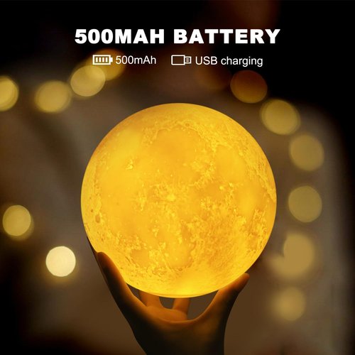 Moon Lamp - 6-Inch Sliding Control Night Light with 16 Colors & Unique Stand | Perfect Gift for Kids & Adults