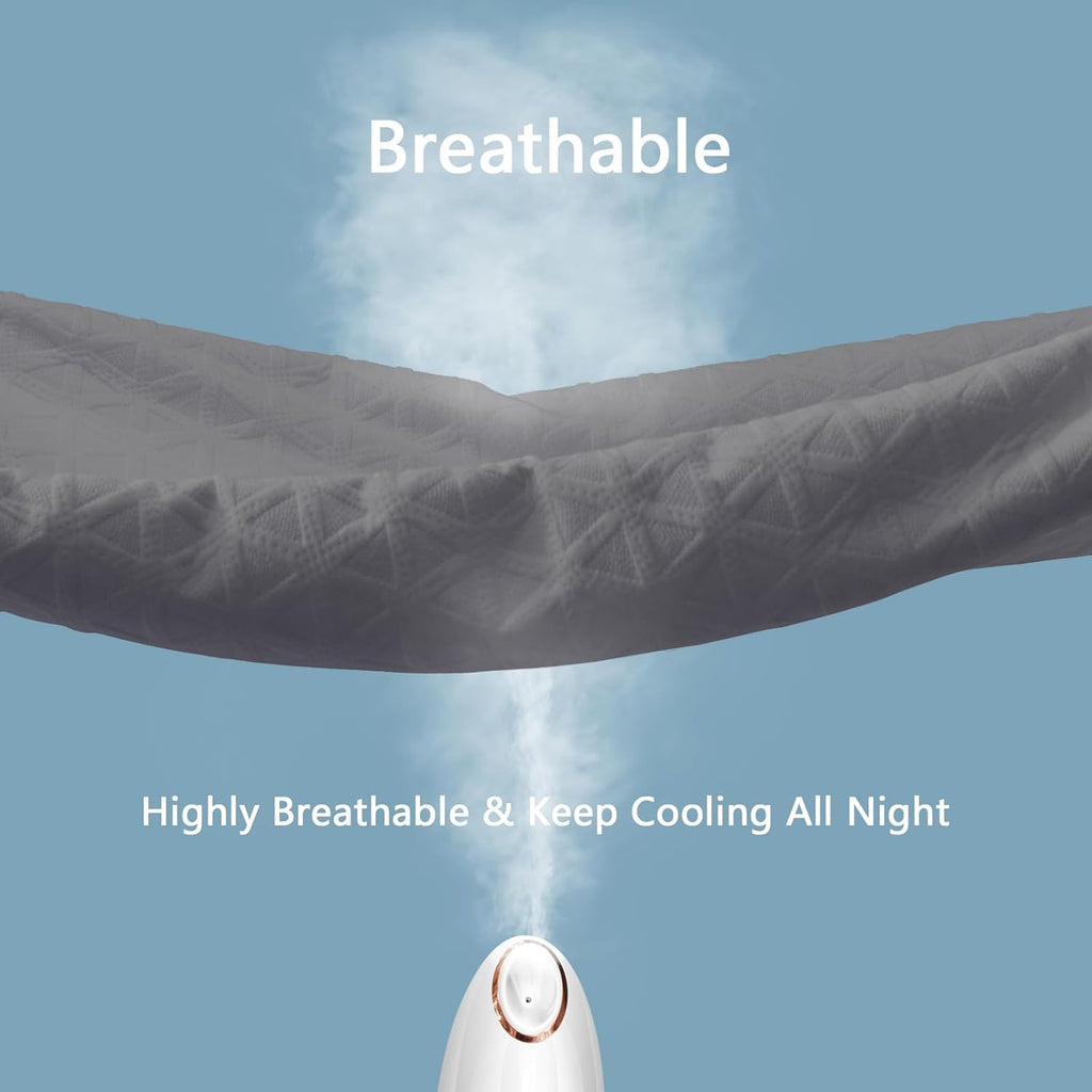 Premium Waterproof Mattress Protector - California King Size | Breathable Cooling Bed Cover in Gray
