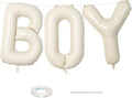 Skiennix 40-Inch Beige Boy Balloons - Large Cream White Sand Alphabet Letters for Gender Reveal & Birthday Parties