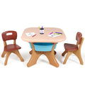 Costzon Kids Table and Chair Set, 3 Piece Activity Table w/Detachable Toy Storage Bin & 2 Chairs for Children Reading Art Craft, Strong Bearing Capacity, Lightweight, Toddler Table & Chair Set, Coffee