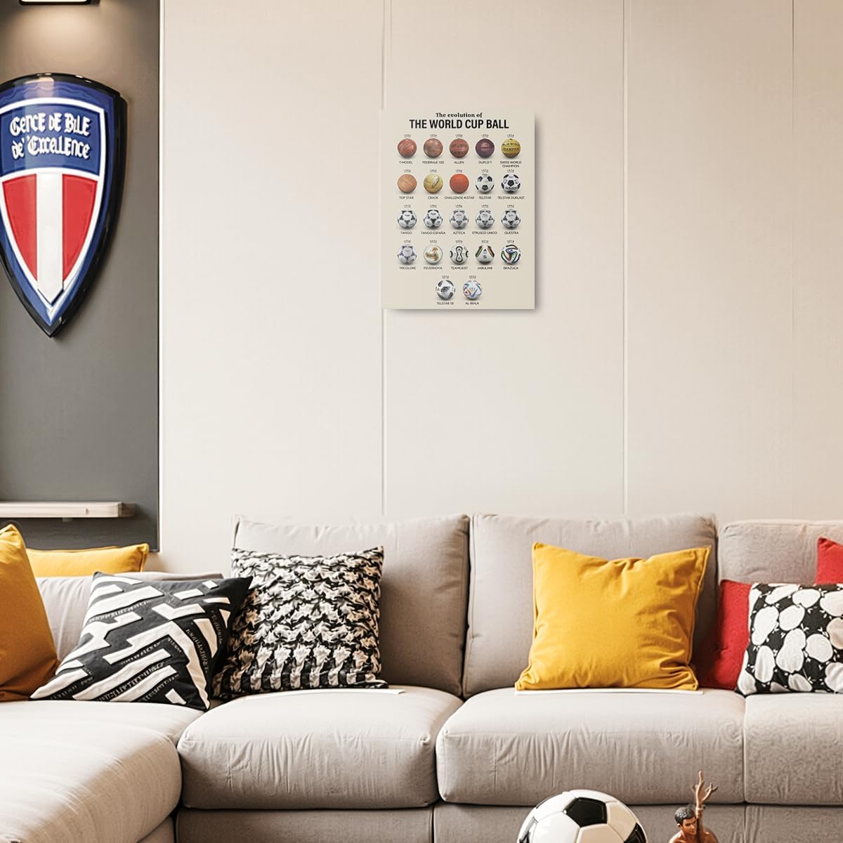 Soccer Gifts Canvas Wall Art - Framed Football Room Decor | Sports Paintings for Boys' Gallery - 11.4x15 Inch