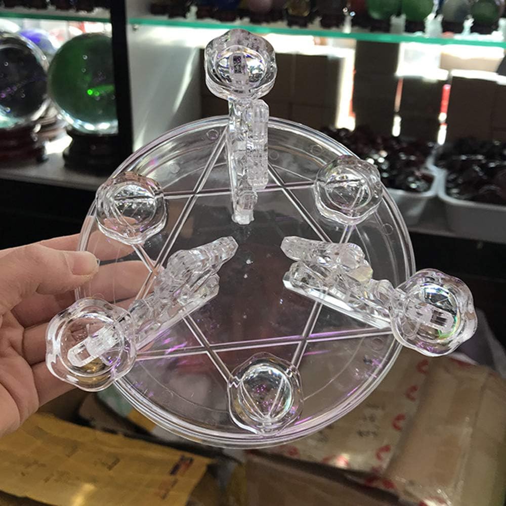 Skiennix Acrylic Crystal Ball Display Stand - Transparent Glass Holder for 7 Sphere Ornaments