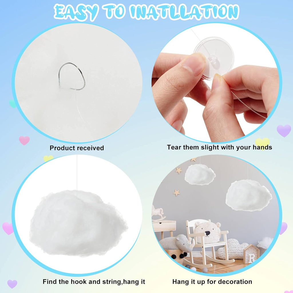 ZAUGONTW Artificial Cloud Props - Imitation 3D Hanging Ceiling Decorations for Weddings & Parties | Extra Small Size