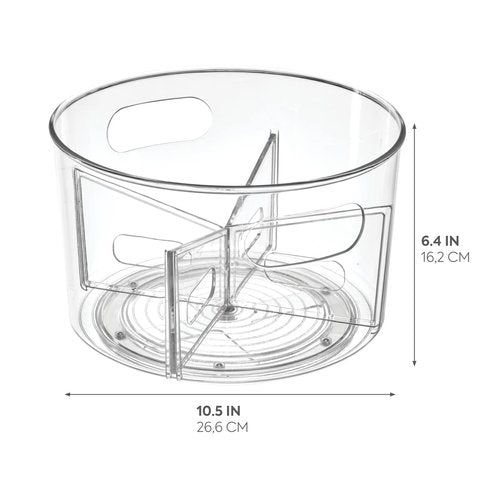 iDesign Linus BPA-Free Plastic Turntable Organizer with Removable Dividers, Spinner
