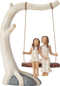 Regine Switzerland Mother Daughter Swing Statue - Hand-Painted Figurine | Perfect Birthday Gift