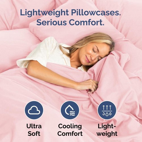 King Pillow Cases by Luxurious Home | Ultra Soft Hotel Quality - Wrinkle Free & Stain Resistant - 4 Piece Set in Baby Pink