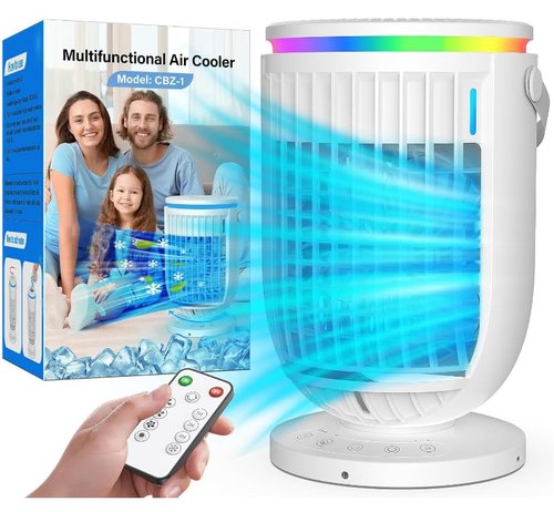 JYew Portable Air Conditioners Evaporative Mini Room Air Conditioners,Portable AC Unit Air Cooler with 4 in 1 Humidifier Fan Conditioner, AC Portable for Room with 120° Rotating Function03