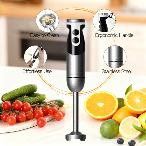 MegaWise Pro Hand Blender - Versatile 5-in-1 Kitchen Tool | Sleek Black Design, 2025 Edition