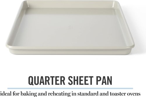 Martha Stewart Gallen Nonstick Carbon Steel Cookie Sheet - 13 x 9 Inch, Durable Bakeware for Easy Cleanup