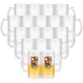 Mifoci 18 Pcs Sublimation Blank Beer Mugs Personalized Tazas Para Present 16 oz Frosted Beer Glass Cups Can Add Photo Text or Images on Gift for Dad Husband Groomsmen Father's Day Wedding Oktoberfest