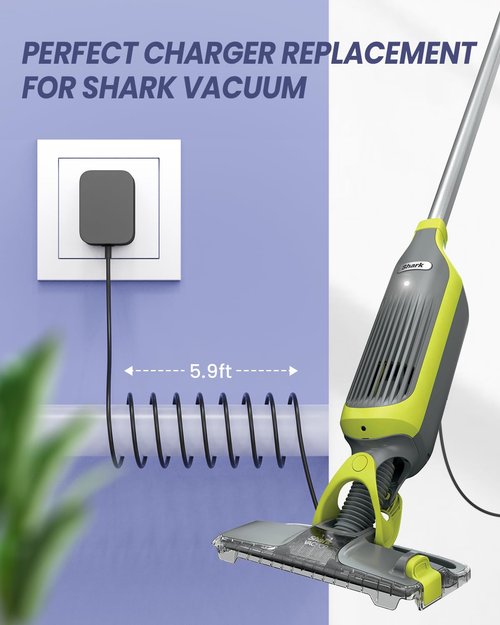 DINTYOU Vacuum Cleaner Charger Compatible with Shark VM200(Old) VM190 VM19026 VM20026 VM200C VC200 UM200 UM205 VC205 Cordless Hard Floor Vacuum Mop Power Supply